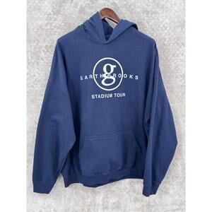 Garth Brooks Hoodie Sweatshirt Mens 3XL Blue Stadium Tour Gildan Heavy Blend